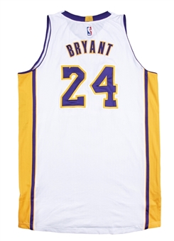 2014-15 Kobe Bryant Photo Matched Game Used White Los Angeles Lakers Jersey Worn November 9, 16 & 23 2014 Including 44 Point Game (Resolution Photomatching)
